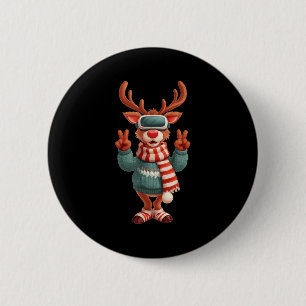 Cool Virtuele Realiteit Rendier Kostuum Voor Volwa Ronde Button 5,7 Cm