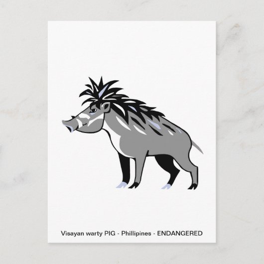 Cool Visayan Warty PIG - Conservatie - Warthog Briefkaart (Voorkant)
