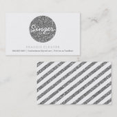 COOL VISITEKAARTJE bold spot silver glitter effect (Voorkant / Achterkant)