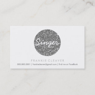 COOL VISITEKAARTJE bold spot silver glitter effect