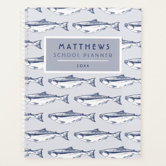 Cool Vispatroon Gepersonaliseerde School Planner (Voorkant)