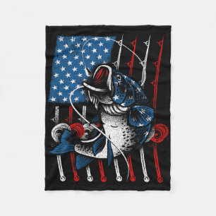 Cool Vissen Voor Mannen Vrouwen Amerikaanse Vlag U Fleece Deken