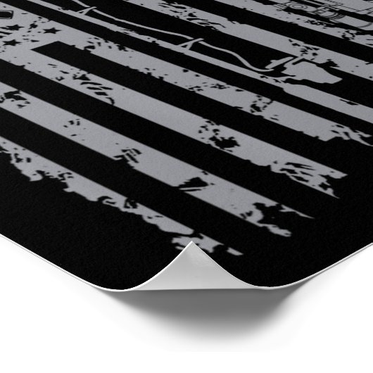 Cool Vist Rod Hunting Rifle American Flag Gift Poster (Hoek)