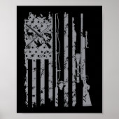 Cool Vist Rod Hunting Rifle American Flag Gift Poster (Voorkant)