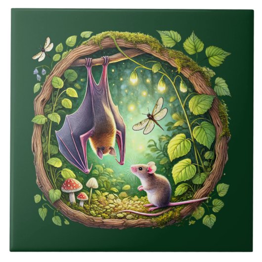 Cool vleermuis liefhebbers tegeltje (Voorkant)