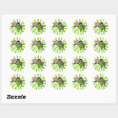 Cool vliegende super held comic karakter ronde sticker (Vel)