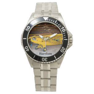 Cool Vliegtuig foto, Piper Cub J3, Gepersonaliseer Horloge
