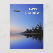 Cool Vliegtuig & Lake foto, Fun Aviation Verjaarda Briefkaart (Voorkant)