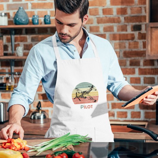 Cool Vliegtuig,  Retro Sunset, Eenvoudige Luchtvaa Lang Schort