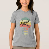 Cool Vliegtuig, Retro Sunset, Eenvoudige Luchtvaa Tri-Blend Shirt (Voorkant)