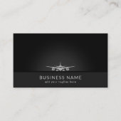 Cool vliegtuig Silhouet Landing op Tarmac Aviation Visitekaartje (Voorkant)