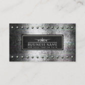 Cool vliegtuig silhouet ruw staal klinknagels luch visitekaartje (Voorkant)