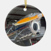 Cool Vliegtuigfoto, Vrolijk Kerstfeest, Personalis Keramisch Ornament (Voorkant)