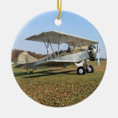 Cool Vliegtuigfoto, Vrolijk Kerstfeest, Personalis Keramisch Ornament (Voorkant)