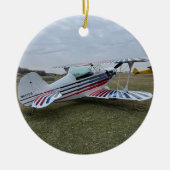 Cool Vliegtuigfoto, Vrolijk Kerstfeest, Personalis Keramisch Ornament (Voorkant)