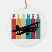 Cool Vliegtuigfoto, Vrolijk Kerstfeest, Personalis Keramisch Ornament (Voorkant)