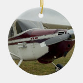 Cool Vliegtuigfoto, Vrolijk Kerstfeest, Personalis Keramisch Ornament (Voorkant)