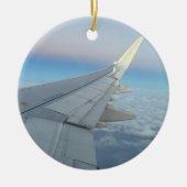 Cool Vliegtuigfoto, Vrolijk Kerstfeest, Personalis Keramisch Ornament (Voorkant)