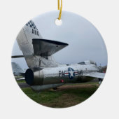 Cool Vliegtuigfoto, Vrolijk Kerstfeest, Personalis Keramisch Ornament (Voorkant)