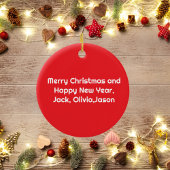 Cool Vliegtuigfoto, Vrolijk Kerstfeest, Personalis Keramisch Ornament