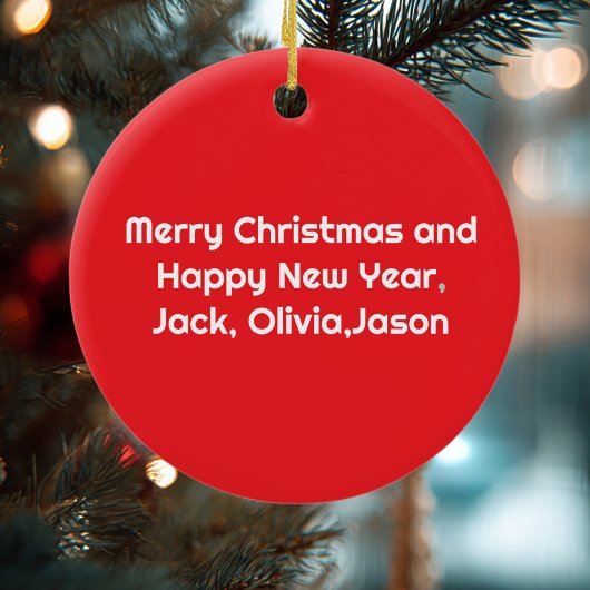 Cool Vliegtuigfoto, Vrolijk Kerstfeest, Personalis Keramisch Ornament