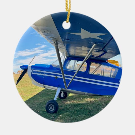 Cool Vliegtuigfoto, Vrolijk Kerstfeest, Personalis Keramisch Ornament (Voorkant)