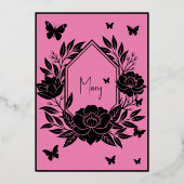 Cool Vlinder-Thema Verjaardagsdiner Menu (Achterkant)