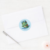 Cool voeg naam surfen zee schildpad ronde sticker (Envelop)