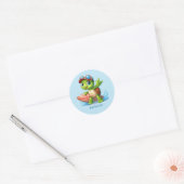 Cool voeg naam surfen zee schildpad ronde sticker (Envelop)