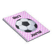 Cool Voetbal Art Naam Pink Journal Notitieboek (Rechterzijde)