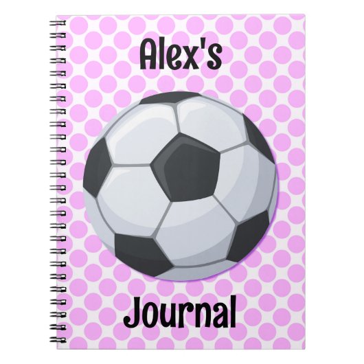 Cool Voetbal Art Naam Pink Journal Notitieboek (Voorkant)