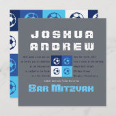 COOL VOETBAL Bar Bat Mitswa Uitnodiging (Voorkant / Achterkant)