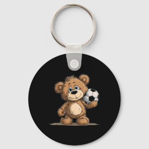 Cool Voetbal Beer Kostuum Voor Sportliefhebbers Sleutelhanger