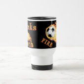 Cool Voetbal coach Gift Ideas Flaming Voetbal Reisbeker (Center)
