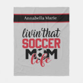 cool voetbal mam naam sport toevoegen fleece deken (Voorkant)