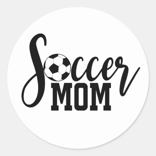 cool voetbal mam sport woord kunst ronde sticker (Voorkant)