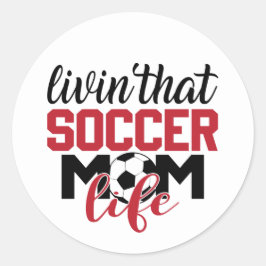 cool voetbal mam woord kunst ronde sticker