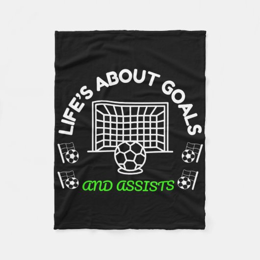 Cool Voetbal Mentaliteit Het Leven Gaat Over Doele Fleece Deken (Voorkant)