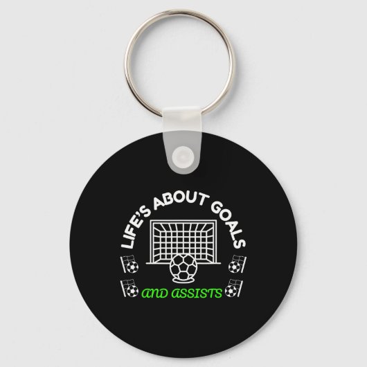 Cool Voetbal Mentaliteit Het Leven Gaat Over Doele Sleutelhanger (Voorkant)
