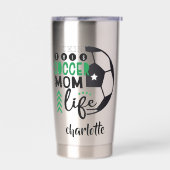 Cool Voetbal Moeder Leven Gepersonaliseerde Moeder Geïsoleerde Drinkbeker (Links)
