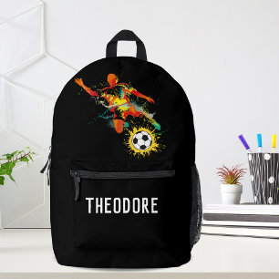 Cool Voetbal Voetbalspeler Gepersonaliseerde Naam Bedrukte Rugzak