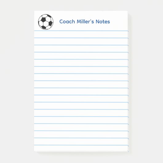 Cool Voetbalcoach Gelijnd Aangepast Post-it® Notes (Voorkant)
