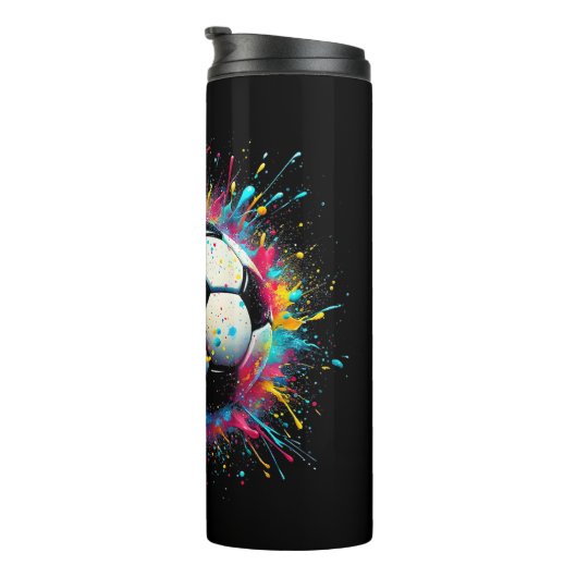 Cool Voetballer Sport voor Jongens Mannen Meisjes  Thermosbeker (Geroteerd rechts)