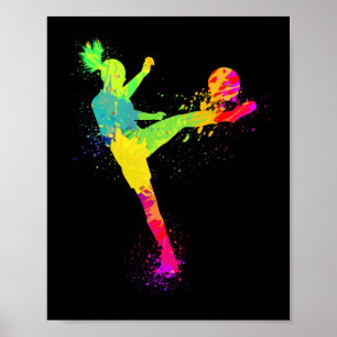 Cool Voetbalontwerp voor vrouwen Meisjes Voetbalsp Poster