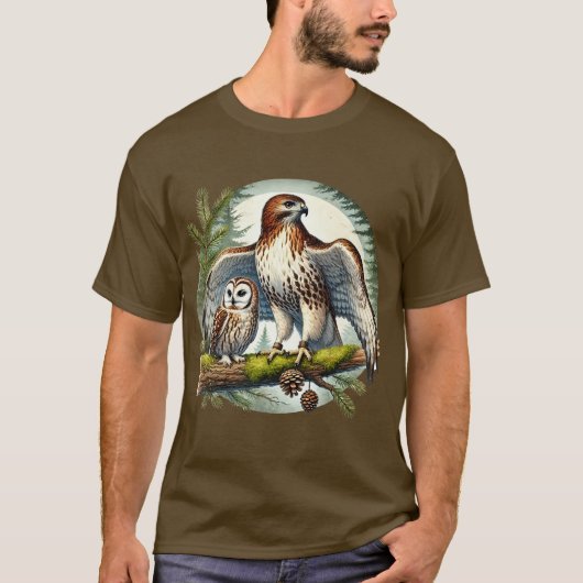 Cool vogelliefhebbers uil adelaar t-shirt (Voorkant)