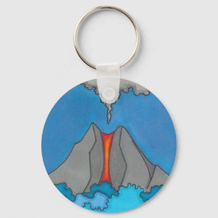 Cool Volcano Modern Art Custom Sleutelhanger
