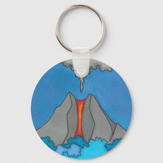 Cool Volcano Modern Art Custom Sleutelhanger (Voorkant)