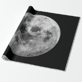 Cool Volle Maan Graphic Space Astronomy Science Cadeaupapier (Uitgerold)