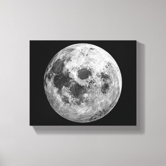 Cool Volle Maan Graphic Space Astronomy Science Canvas Afdruk (Voorkant)