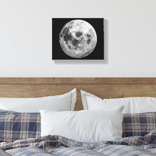 Cool Volle Maan Graphic Space Astronomy Science Canvas Afdruk (Insitu (Slaapkamer))
